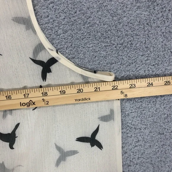 Tank Top Blouse Size XL Bird Print Sheer Lightweight Flowy - Picture 12 of 13